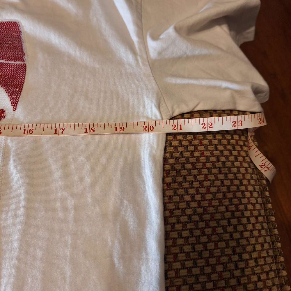 Blue B. Collection White T-shirt with Red Sequin & Fringe Cowboy Boot Design - Picture 9 of 13